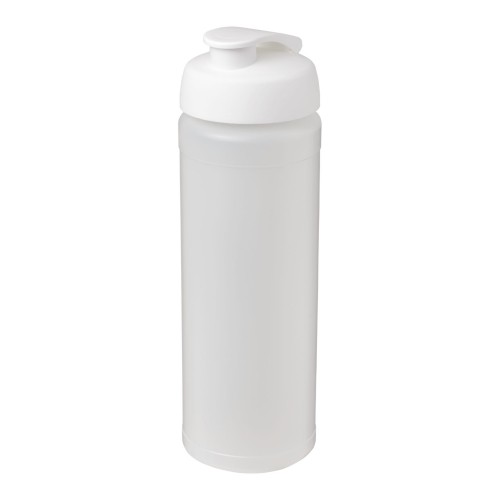 Baseline® Plus grip 750 ml flip lid sport bottle. Transparent, White