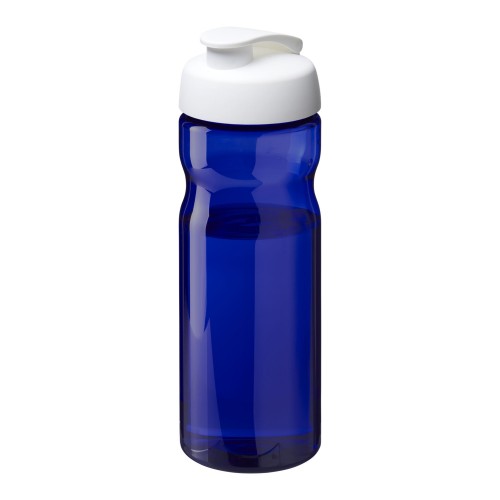 H2O Active® Eco Base 650 ml Sportflasche mit Klappdeckel. blau, weiss