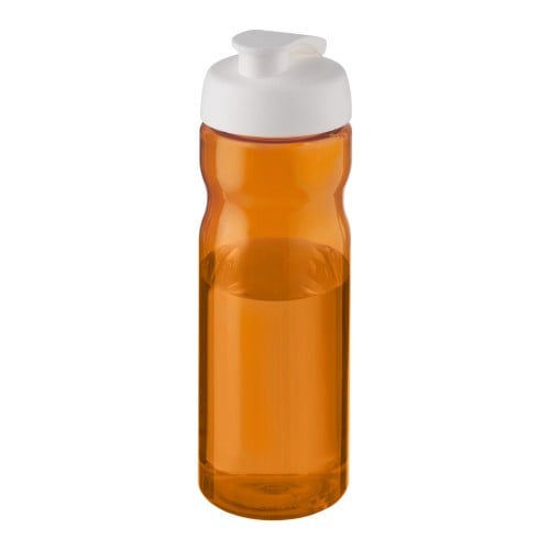 H2O Active® Eco Base 650 ml Sportflasche mit Klappdeckel. orange, weiss