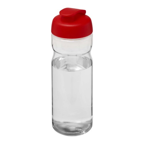 H2O Active® Eco Base 650 ml flip lid sport bottle. Transparent, Red