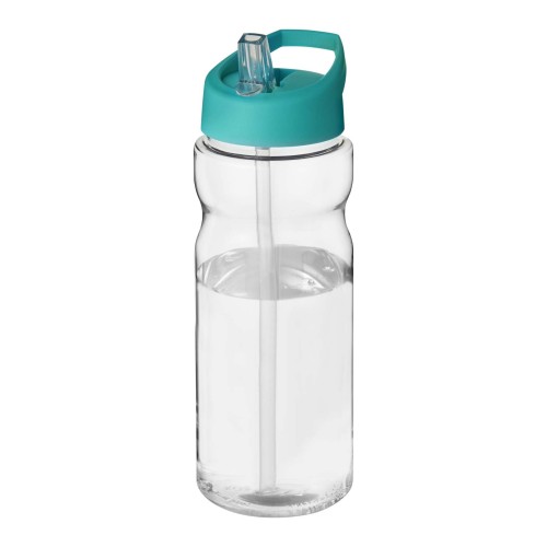 H2O Active® Eco Base 650 ml Sportflasche mit Ausgussdeckel. transparent, aquablau
