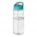 H2O Active® Eco Base 650 ml Sportflasche mit Ausgussdeckel. transparent, aquablau