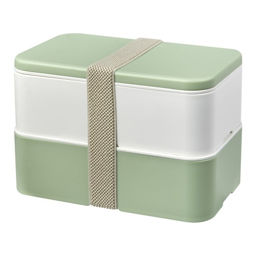MIYO Renew 700+700 ml double layer lunch box. Ivory white. Seaglass green, Pebble grey