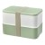 MIYO Renew 700+700 ml dubbellaagse lunchbox. Ivoorwit. Zeeglasgroen, Kiezelgrijs