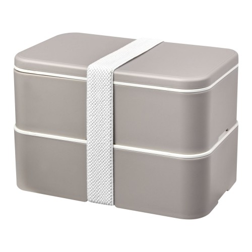 MIYO Renew 700+700 ml double layer lunch box. Pebble grey. Pebble grey, White