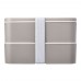 MIYO Renew 700+700 ml double layer lunch box. Pebble grey. Pebble grey, White