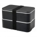 MIYO Renew 700+700 ml dubbellaagse lunchbox. Graniet. Graniet, Zwart