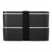 MIYO Renew 700+700 ml dubbellaagse lunchbox. Graniet. Graniet, Zwart
