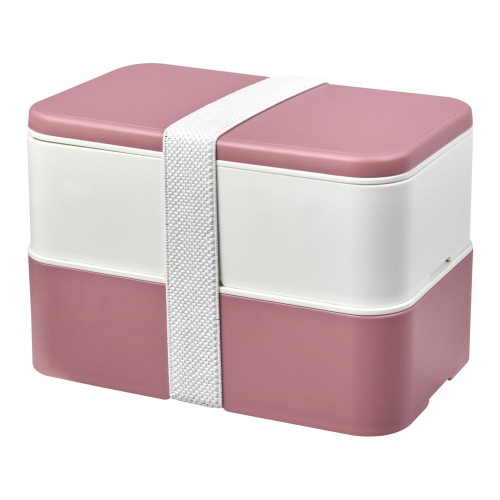 MIYO Renew 700+700 ml Doppel-Lunchbox. rosa. elfenbeinweiß, weiss
