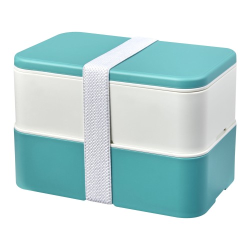 MIYO Renew 700+700 ml Doppel-Lunchbox. riffblau. elfenbeinweiß, weiss