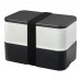 MIYO Renew 700+700 ml dubbellaagse lunchbox. Graniet. Ivoorwit, Zwart