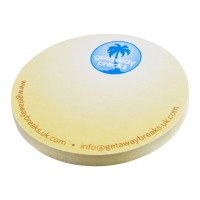 Sticky-Mate® runde recycelte Haftnotizen, weiss