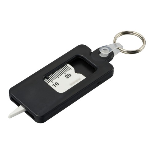 Kym recycled tyre tread check keychain, Black