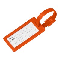 River gerecycled bagagelabel met venster, Oranje
