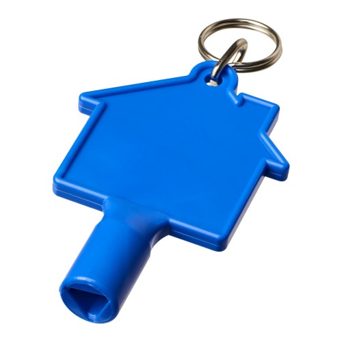 Maximilian house-shaped recycled utility key keychain, Blue