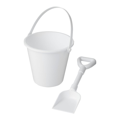 Tides strandemmer en schep van gerecycled plastic, Wit