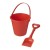 Tides strandemmer en schep van gerecycled plastic, Rood