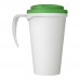 Brite-Americano® Grande 350 ml mug with spill-proof lid. White, Green