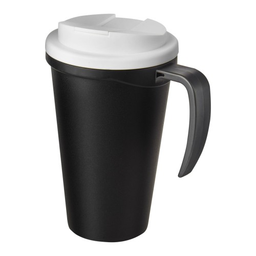 Americano® Grande 350 ml mug with spill-proof lid. Black, White