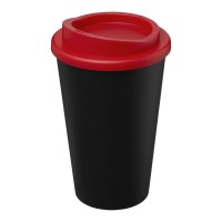 Americano® Eco 350 ml gerecyclede drinkbeker. Zwart, Rood