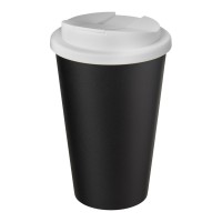 Americano® Eco 350 ml recycled tumbler with spill-proof lid. White, Black