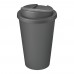Americano® Eco 350 ml recycelter Becher mit auslaufsicherem Deckel, grau