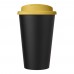 Americano® Eco 350 ml gerecyclede beker met spill-proof deksel. Geel, Zwart