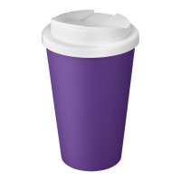 Americano® Eco 350 ml recycled tumbler with spill-proof lid. Purple, White