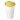 Americano® Eco 350 ml recycelter Becher mit auslaufsicherem Deckel. gelb, weiss