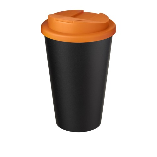Americano® Eco 350 ml recycled tumbler with spill-proof lid. Orange, Black