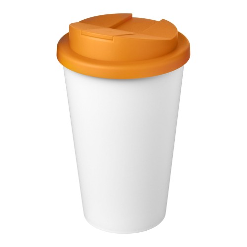 Americano® Eco 350 ml recycled tumbler with spill-proof lid. Orange, White