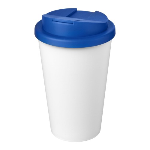 Americano® Eco 350 ml recycled tumbler with spill-proof lid. Mid Blue, White
