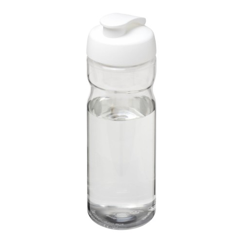 H2O Active® Base Tritan™ 650 ml Sportflasche mit Klappdeckel. transparent klar, weiss