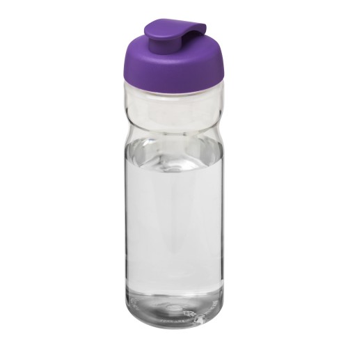 H2O Active® Base Tritan™ 650 ml Sportflasche mit Klappdeckel. transparent klar, lila