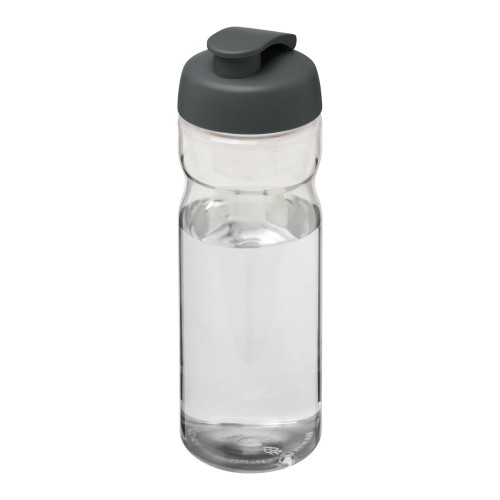 H2O Active® Base Tritan™ 650 ml Sportflasche mit Klappdeckel. transparent klar, grau