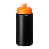 Baseline gerecyclede sportfles van 500 ml. Zwart, Oranje