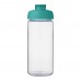 H2O Active® Octave Tritan™ 600 ml flip lid sport bottle. Transparent clear, Aqua blue