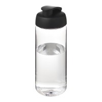 H2O Active® Octave Tritan™ 600 ml sportfles met klapdeksel. Transparant helder, Zwart