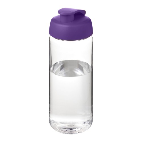 H2O Active® Octave Tritan™ 600 ml flip lid sport bottle. Transparent clear, Purple