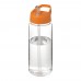 H2O Active® Octave Tritan™ 600 ml spout lid sport bottle. Transparent clear, Orange