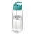H2O Active® Octave Tritan™ 600 ml spout lid sport bottle. Transparent clear, Aqua blue