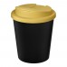 Americano® Espresso Eco 250 ml recycelter Isolierbecher mit auslaufsicherem Deckel. schwarz, gelb