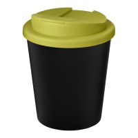 Americano® Espresso Eco 250 ml recycelter Isolierbecher mit auslaufsicherem Deckel. schwarz, limone