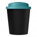 Americano® Espresso Eco 250 ml recycled tumbler with spill-proof lid. Black, Aqua blue