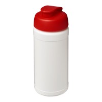 Baseline 500 ml recycled sport bottle with flip lid. White, Red