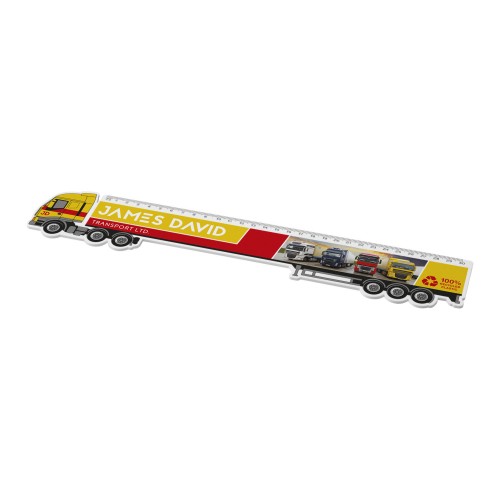 Tait 30 cm LKW-förmiges Lineal aus Recycling-Kunststoff, weiss Tait 30 cm LKW-förmiges Lineal aus Recycling-Kunststoff, weiss