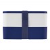 MIYO 700+700 ml double layer lunch box. Blue. White, Blue