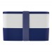 MIYO 700+700 ml double layer lunch box. Blue. White, Blue