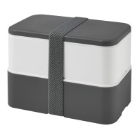 MIYO 700+700 ml dubbellaagse lunchbox. Grijs. Wit, Grijs