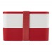 MIYO 700+700 ml dubbellaagse lunchbox. Rood. Wit, Rood